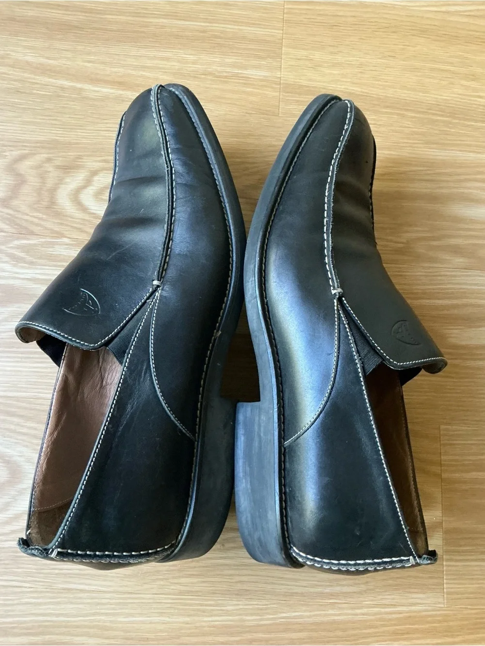 Michael Toschi Italian Men's Black Slip-On Leather Loafers Size 11